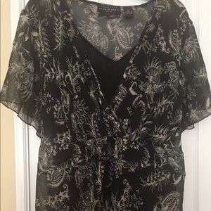 Sheer top with black tank